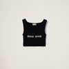 cropped logo-knit tank top