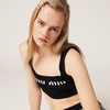 cropped logo-knit tank top