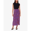 Leopard-print high-rise woven midi skirt