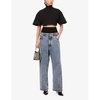 Contrast-panel cropped high-rise denim-blend jeans