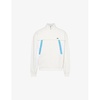 Logo-appliqué vintage zip-up cotton-blend sweatshirt