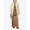 Detachable-belt regular-fit cotton and silk-blend coat