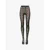 Monogram-print high-rise stretch-recycled polyamide tights