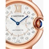 CRWGBB0056 Ballon Bleu de Cartier 18ct rose-gold and 0.1ct brilliant-cut diamond mechanical watch