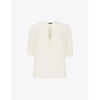 Jessie tie-front relaxed-fit woven blouse