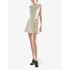 Safety-pin washed wool-blend twill mini dress