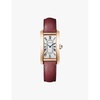 CRWGTA0276 Tank Americaine small 18ct rose-gold and leather quartz watch