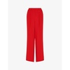 Harper wide-leg high-rise crepe trousers