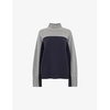 Colour-block relaxed-fit recycled-wool jumper