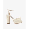 Sacaria 120 pearl-embellished satin platform sandals