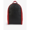 Backparis contrast-panel leather backpack