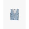 Mona V-Neck cotton-denim vest