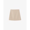 Straight-cut high-rise wool-blend mini skirt