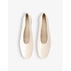 Delia pointed-toe leather heeled courts