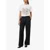 Lira elasticated-waist wide-leg mid-rise cotton-blend trousers