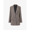 Noa herringbone recycled polyester and wool-blend blazer