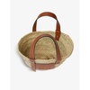 Woven raffia small basket bag