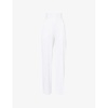 Pleated wide-leg knitted trousers