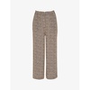 Dashed leopard-print relaxed-fit woven trousers