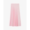 Sapine high-rise satin midi skirt