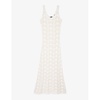 Openwork fitted knitted maxi dress