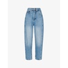 Authentic barrel-leg mid-rise denim jeans