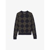 Crew-neck long-sleeve patterned wool jumper