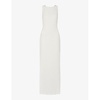 Tie Back slim-fit stretch-crepe maxi dress