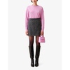 Regular-fit mid-rise flared wool-blend mini skirt