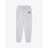 Embroidered-patch straight-leg cotton-jersey jogging bottoms