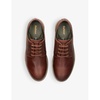 Sandstone leather and canvas derby shoes