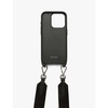 Logo-plaque leather iPhone 15 case