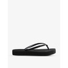 Slim flatform glitter-strap rubber flip-flops