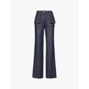 Patch-pocket straight-leg mid-rise jeans