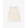 Sequin-embellished round-neck woven top