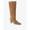 The Wide Shaft suede heeled boots