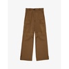 Straight-leg cotton cargo trousers