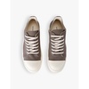 Contrast-toe lace-up canvas low-top trainers