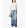 Cary faded-wash wide-leg high-rise denim jeans