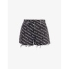 Bite brand-print denim shorts