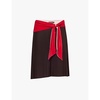 Milen colour-block stretch-woven jersey mini skirt