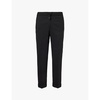 Drawstring tapered-leg stretch-wool trousers