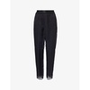 Wide-leg high-rise woven trousers