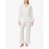 Fifi faux-fur-trim silk crepe pyjamas