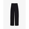 Relaxed-fit straight-leg woven-blend trousers