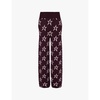 Chalet star-print wide-leg high-rise wool trousers