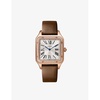 CRWJSA0018 Santos-Dumont large model 18ct rose-gold, diamond and leather watch