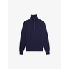 High-neck half-zip wool jumper