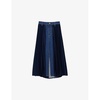 pleated midi skirt