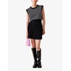 Pleated knitted mini skirt